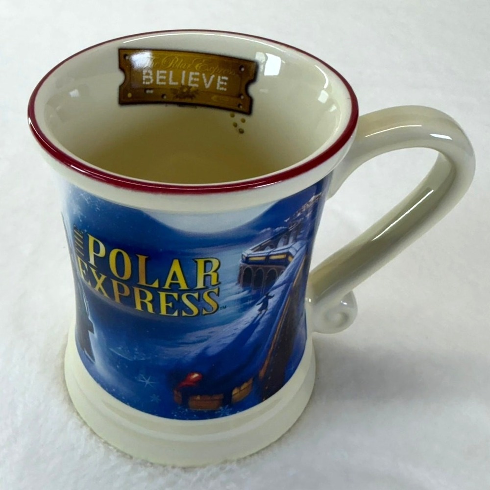 The Polar Express Mug‎ BELIEVE 3D Ceramic Coffee Tea Mug Cup/Warner Bros/RED RIM